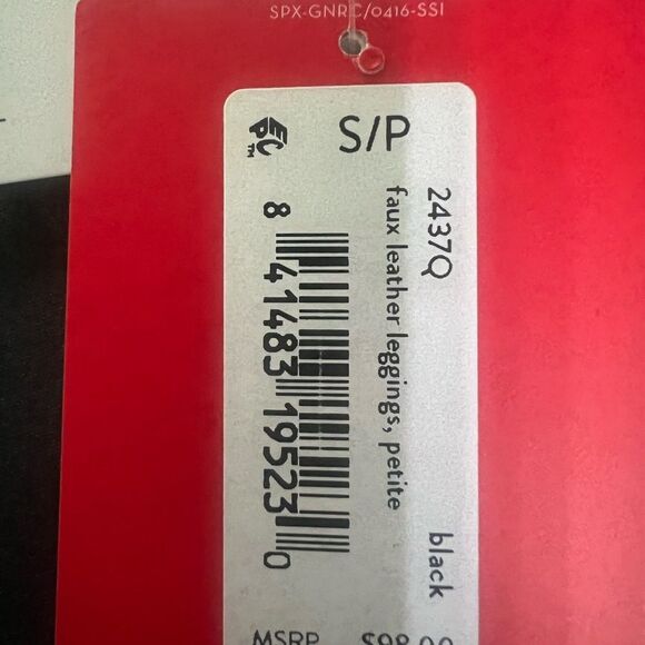 Spanx faux leather leggings black small petite rocker edgy grunge - Picture 4 of 7